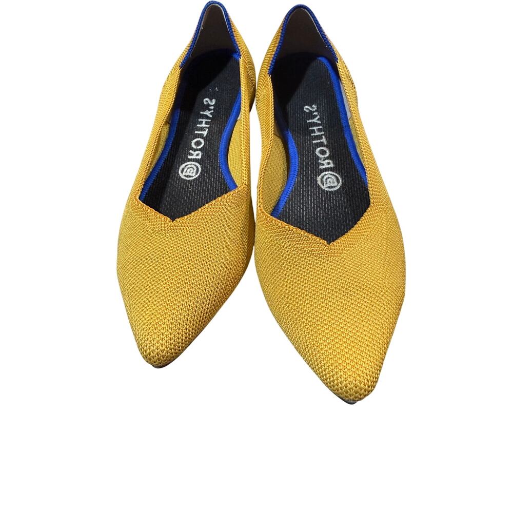 Rothy's The Point Pointed Toe Ballet Flats Marigold Yellow.